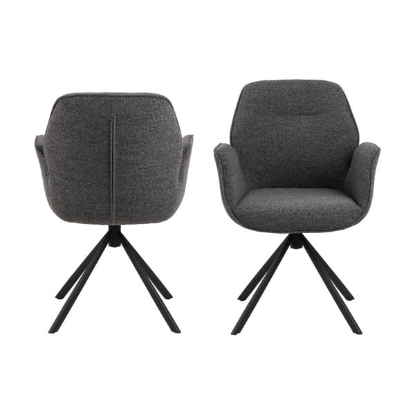 Tumši pelēks polsterēts ēdamistabas krēsls Aura – Actona-image-4