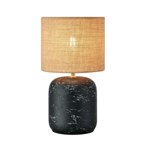 Melna/dabīga toņa galda lampa ar džutas abažūru (augstums 32,5 cm) Montagna – Markslöjd