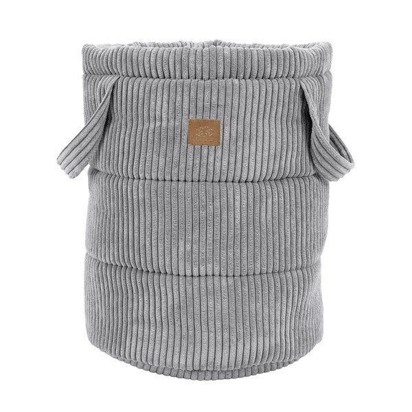 Pelēks tekstila bērnu rotaļlietu grozs ø 39x50 cm – Meowbaby