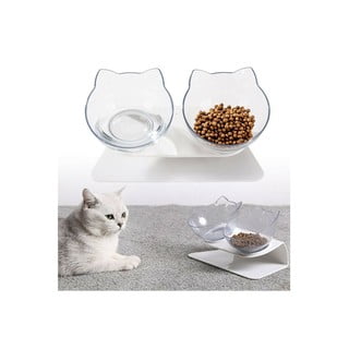 Plastmasas bļodas kaķiem ar baltu pamatni (2 gab.) – Lydia&Co