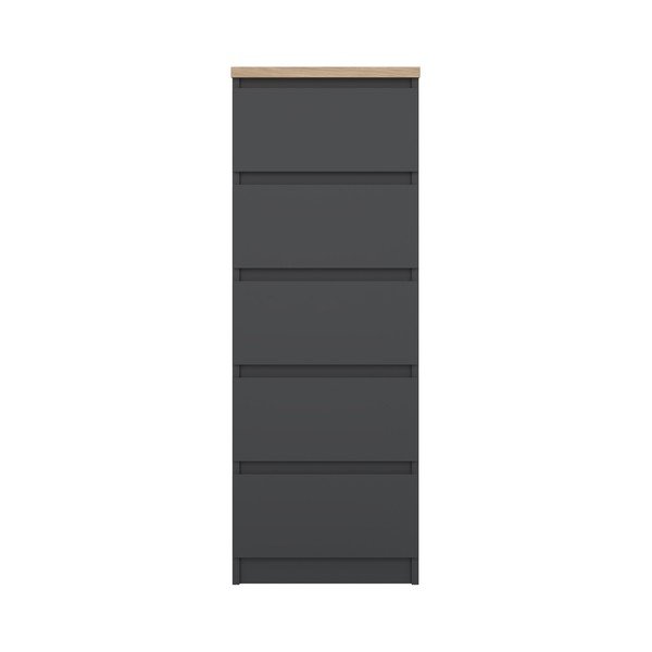 Tumši pelēka kumode 40x111x50 cm Naia – Tvilum-image-2