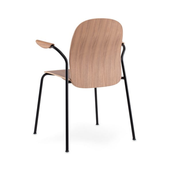 Konjakbrūni/dabīga toņa pusdienu krēsli ar roku balstiem/saliekami vieni uz otra (2 gab.) ar riekstkoka imitāciju Book – Gazzda-image-4