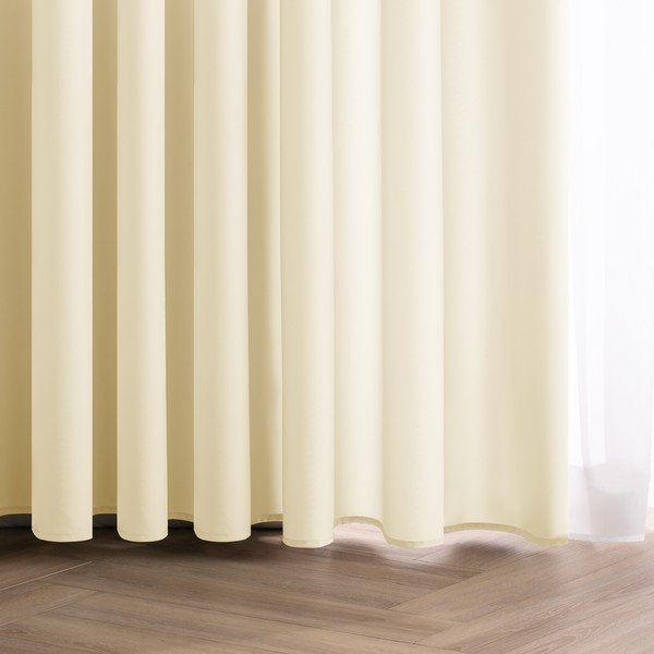 Ziloņkaula krāsas daļēji gaismu necaurlaidīgs aizkars 140x270 cm Carli – Restilo-image-1