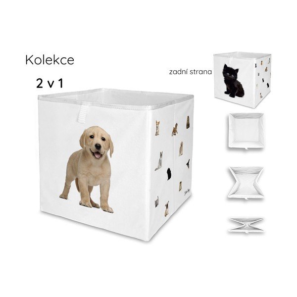 Balts tekstila bērnu rotaļlietu organizators 32x32x32 cm The Cutest Ones – Butter Kings-image-3