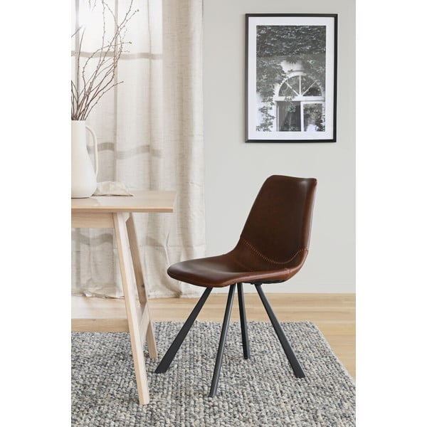 Brūns ēdamistabas krēsls ar melnām kājām Rowico Alpha-image-1