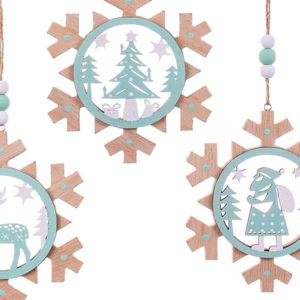 Piekaramie Ziemassvētku rotājumi (3 gab.) Snowflake – Casa Selección-image-1