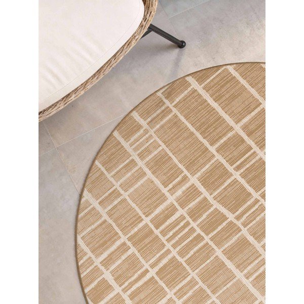 Krēmkrāsas/dabīga toņa apaļš iekštelpu un āra paklājs ø 160 cm Haringey Crouch – Ted Baker-image-3