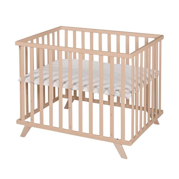 Dabīga toņa dižskābarža masīvkoka bērnu sētiņa ar regulējamu augstumu 75x100 cm Lil Planet – Roba