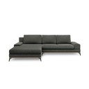 Tumši pelēks izvelkamais stūra dīvāns ar veļas kasti Windsor & Co Sofas Planet, kreisais stūris