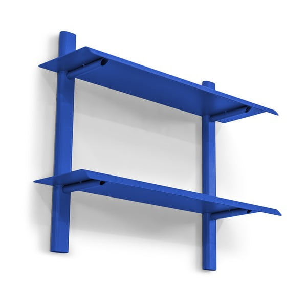 Zils daudzlīmeņu metāla sienas plaukts 60 cm Hola – Spinder Design-image-3