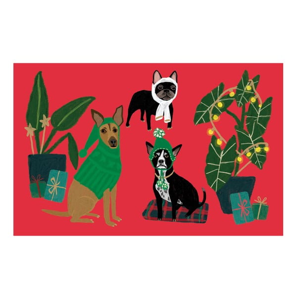 Apsveikumu kartītes (8 gab.) ar Ziemassvētku motīvu Cat and Dog Palais  – Roger la Borde