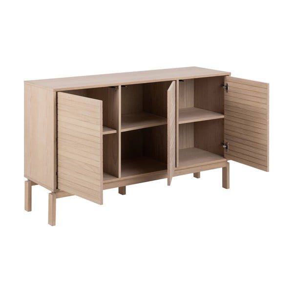 Dabīga toņa zema kumode ar ozolkoka imitāciju 135x80 cm Linley – Actona-image-3