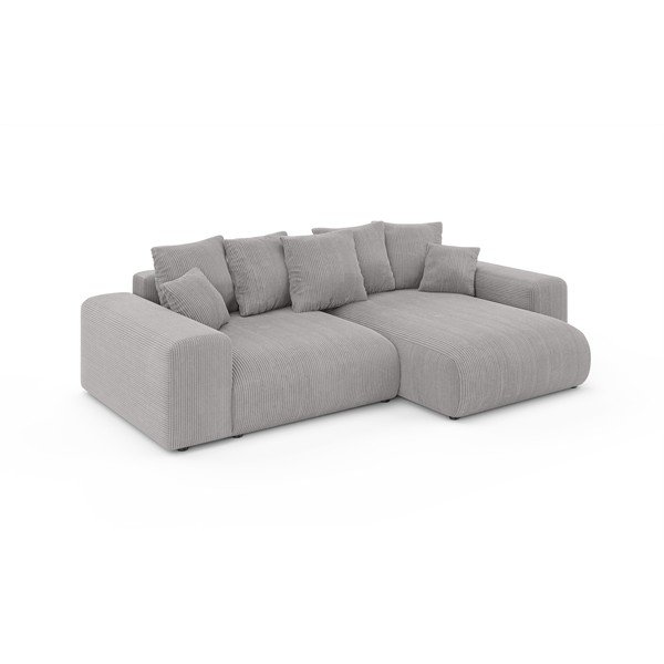 Gaiši pelēks salokāms stūra dīvāns ar uzglabāšanas vietu (ar maināmu stūri) Luma – Ropez-image-2