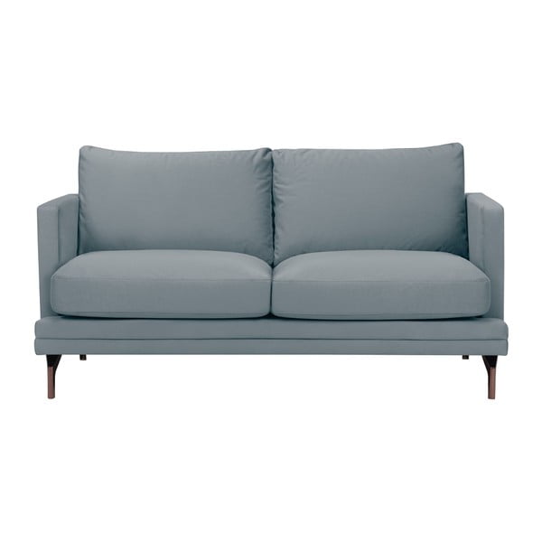 Windsor & Co Dīvāni Jupiter Pelēks divvietīgs dīvāns ar kāju balstu zelta krāsā