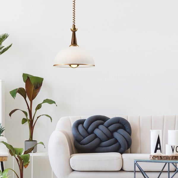 Zelta krāsas/tumši brūna piekaramā lampa ar stikla abažūru ø 30 cm Ciara – LAMKUR-image-1