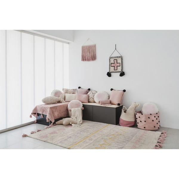 Rozā/krēmkrāsas mazgājams/ar rokām darināts kokvilnas bērnu paklājs 120x160 cm Azteca Vintage Nude – Lorena Canals-image-4