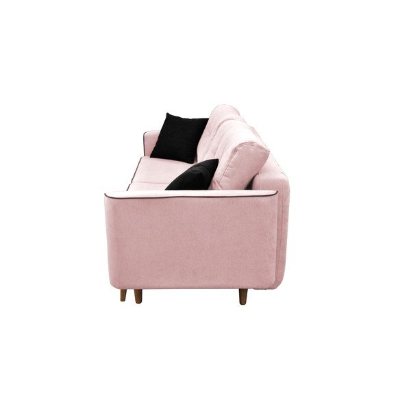 Rozā trīsvietīgs izlaižams dīvāns ar gaišām kājām Mazzini Sofas Ivy-image-2