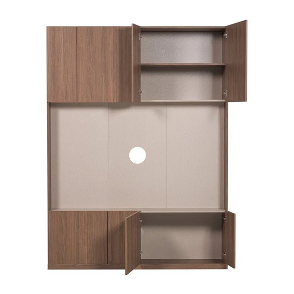 Tumša dabīga toņa modulārais TV galdiņš 160x215 cm Build – WOOOD-image-2