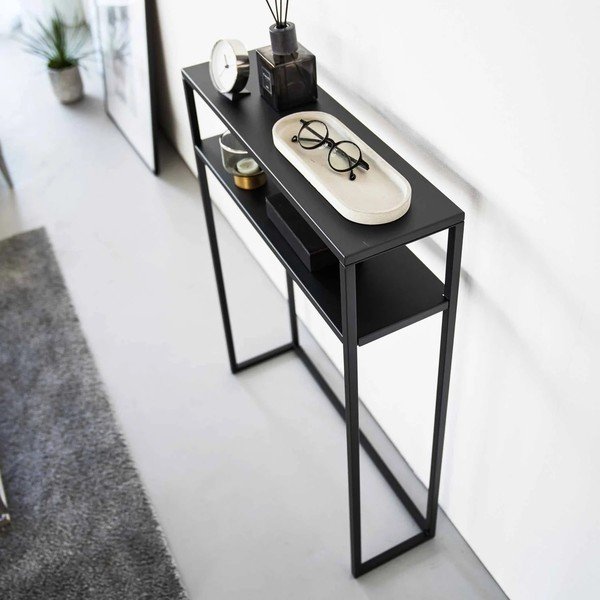 Melns metāla konsoles galds 18x60 cm Tower – YAMAZAKI-image-1