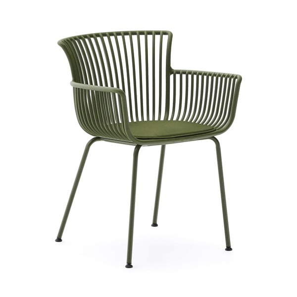 Tumši zaļš metāla dārza krēsls Surpika – Kave Home