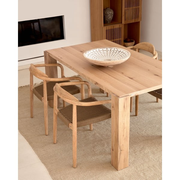 Ēdamgalds ar ozolkoka imitāciju 100x200 cm Deyanira – Kave Home-image-3