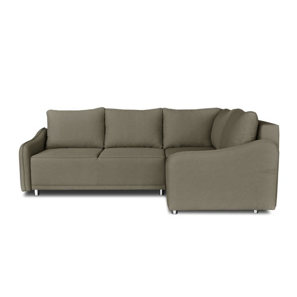 Pelēka un brūna stūra dīvāns-guļamā gulta Windsor & Co. Dīvāni Delta, labais stūris