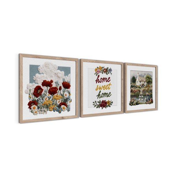 Gleznas (3 gab.) 30x30 cm Sweet Home – Styler-image-4