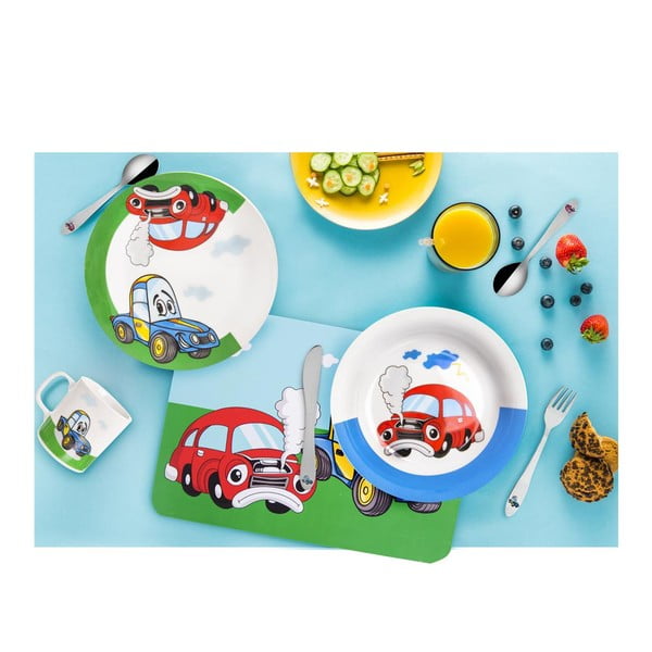 Nerūsējošā tērauda bērnu galda piederumi sudraba krāsā (3 gab.) – Orion-image-1