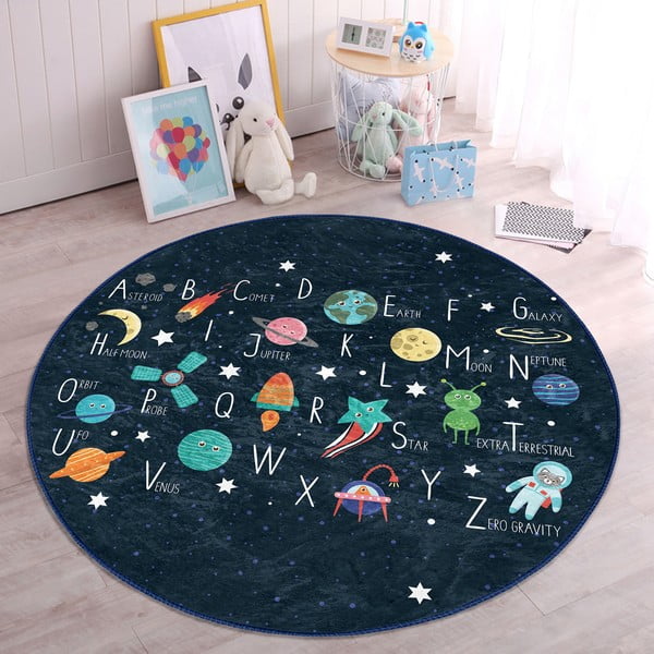 Tumši zils bērnu paklājs ø 100 cm Comfort – Mila Home-image-2
