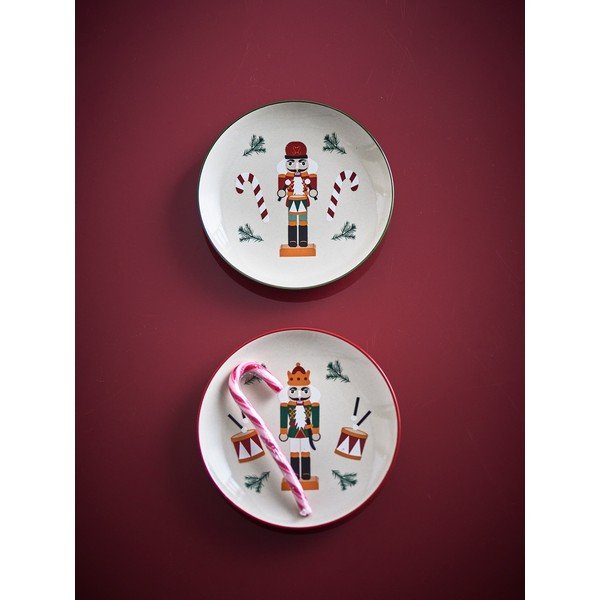 Deserta akmensmasas šķīvji (2 gab.) ar Ziemassvētku motīvu ø 16 cm Jolly – Bloomingville-image-2