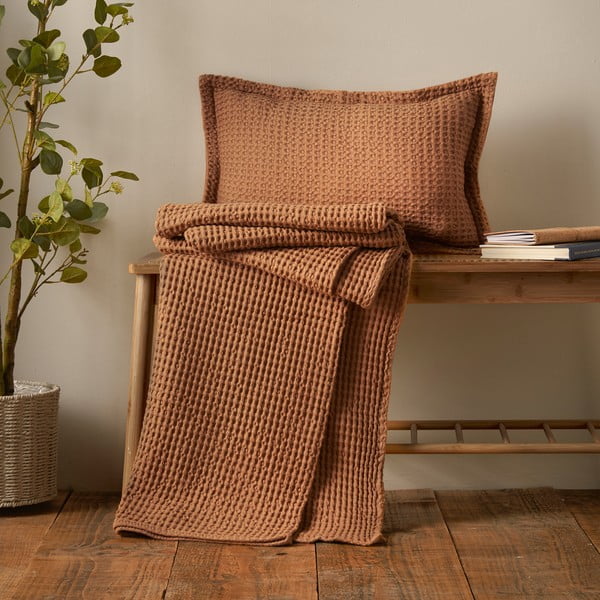 Kokvilnas dekoratīvais spilvens 30x50 cm Jaipur Chunky Waffle – Pineapple Elephant-image-2