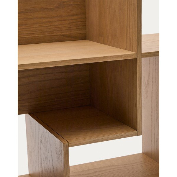 Dabīga toņa modulārā plauktu sistēma ar ozolkoka imitāciju 80x80x25 cm Ina – Kave Home-image-4