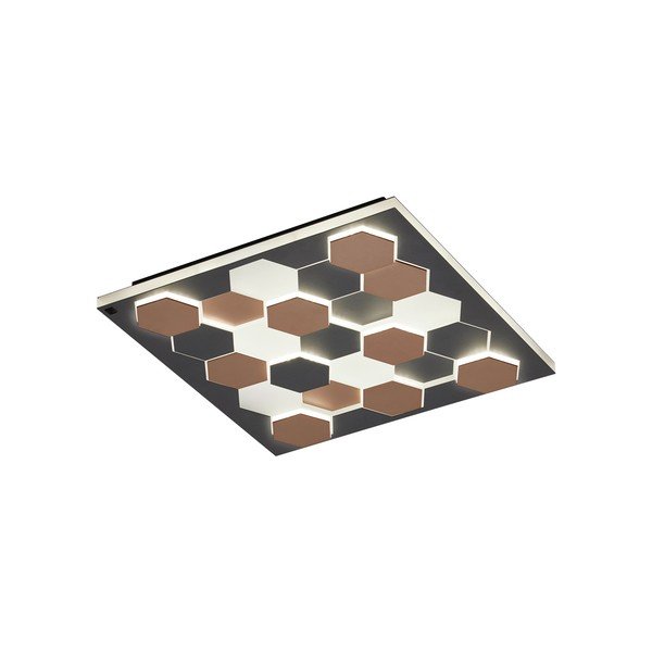 Melna LED griestu lampa ar balss vadību/ar mobilās lietotnes vadību un metāla abažūru 55x55 cm Cifavo – CINQUE-image-1