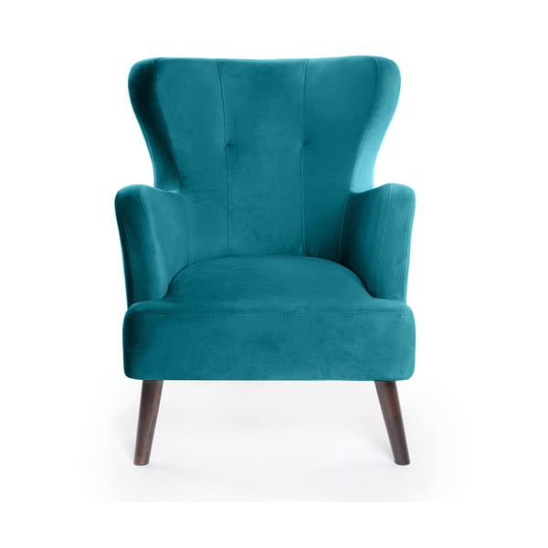 Tirkīzzils samta atpūtas krēsls ar atzveltni Noemye – Bonami Selection-image-2