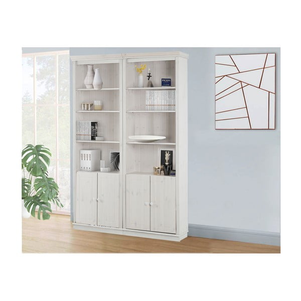 Balts priedes masīvkoka grāmatplaukts 148x223 cm Anita – Støraa-image-1