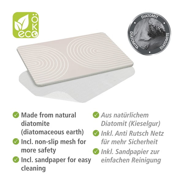 Bēšs diatomīta vannas istabas paklājiņš 39x60 cm Nazca – Wenko-image-3