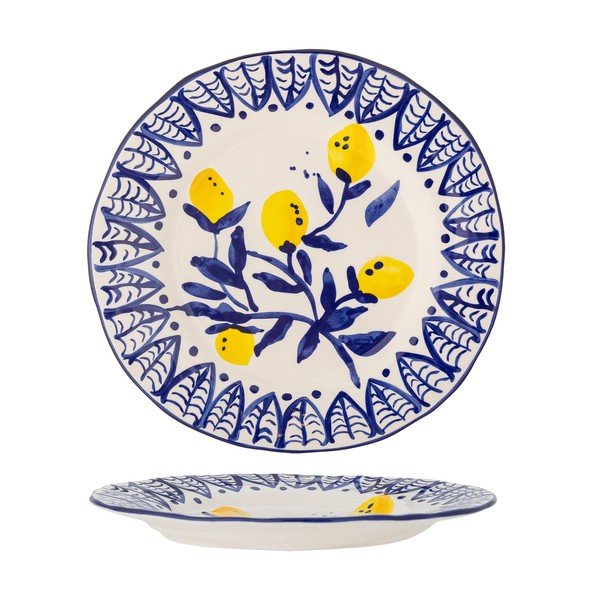 Balts/zils servēšanas akmensmasas šķīvis ø 27 cm Maxima – Bloomingville-image-3