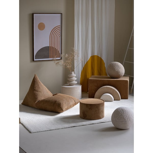 Brūns velveta bērnu sēžammaiss Big Lounger – Wigiwama-image-1