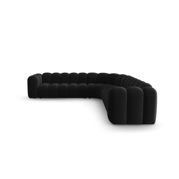 Antracīta pelēks samta modulārais stūra dīvāns Lupine – Micadoni -image-2