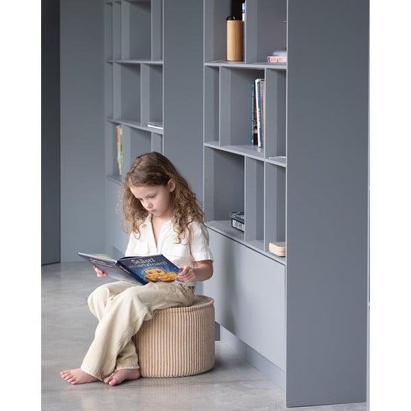 Gaiši brūns velveta bērnu pufs – Wigiwama-image-1