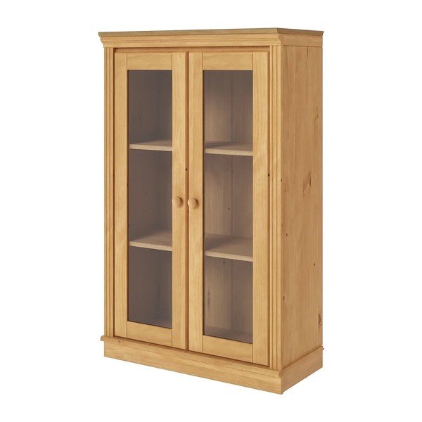 Gaiša dabīga toņa priedes masīvkoka vitrīna 74x118x35 cm Anita – Støraa-image-3