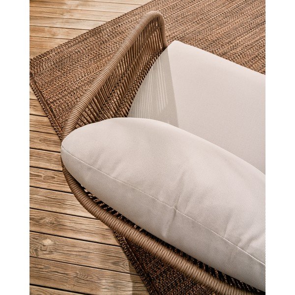 Bēšs metāla/polsterēts dārza atpūtas krēsls Catalina – Kave Home-image-3