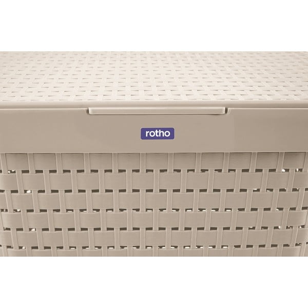 Smilškrāsas plastmasas veļas grozs 55 l Country – Rotho-image-4