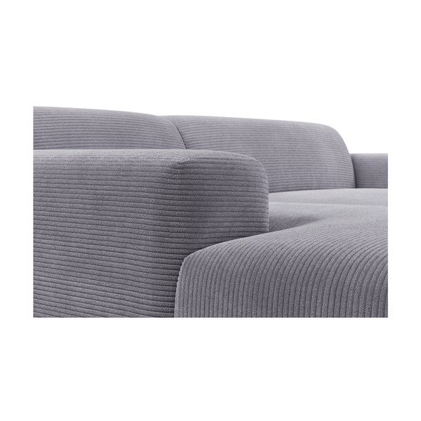 Gaiši pelēks velveta stūra dīvāns Marie Claire Home Karen, 250 cm, kreisais stūris-image-1