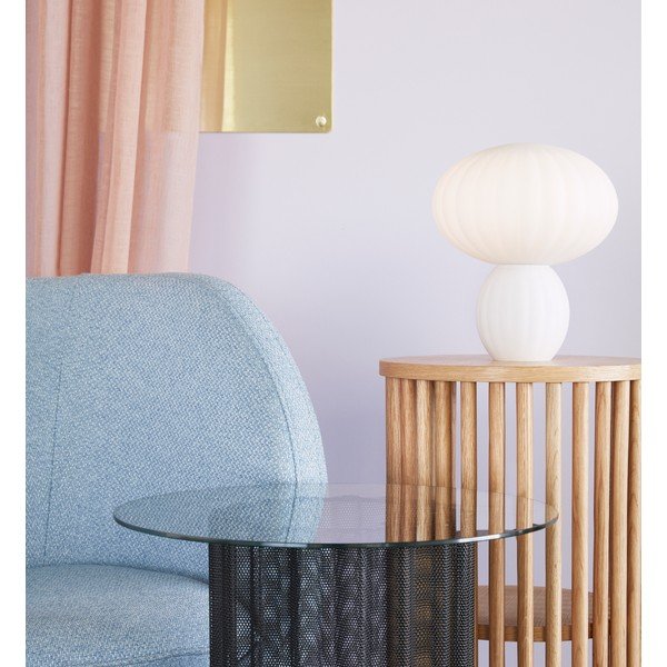 Balta stikla galda lampa (augstums 28 cm) Kumu – Hübsch-image-4