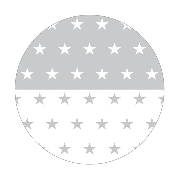 Balta/pelēka bērnu gultiņas apmalīte no kokvilnas maisījuma 96 cm Little Stars – Roba-image-3