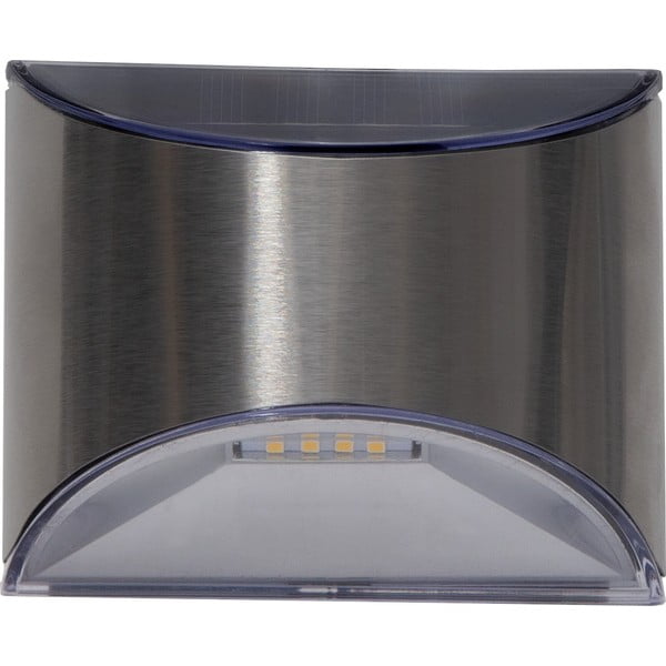 2 nerūsējošā tērauda LED sienas lampu komplekts ar saules baterijām Star Trading Wally, augstums 8 cm-image-3