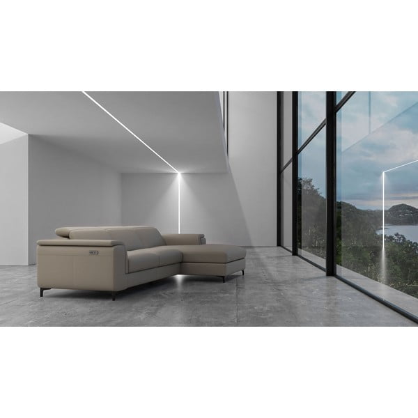 Gaiši brūns ādas stūra dīvāns (labais stūris) Brito – MESONICA-image-1