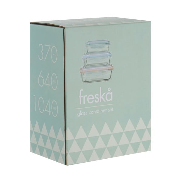 Stikla/silikona pārtikas uzglabāšanas konteineri (3 gab.) Freska – Premier Housewares-image-1