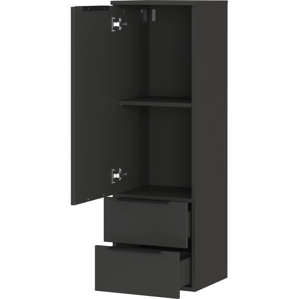 Antracīta pelēks augsts/piekarams vannas istabas skapis 36x111 cm Crandon – Germania-image-3